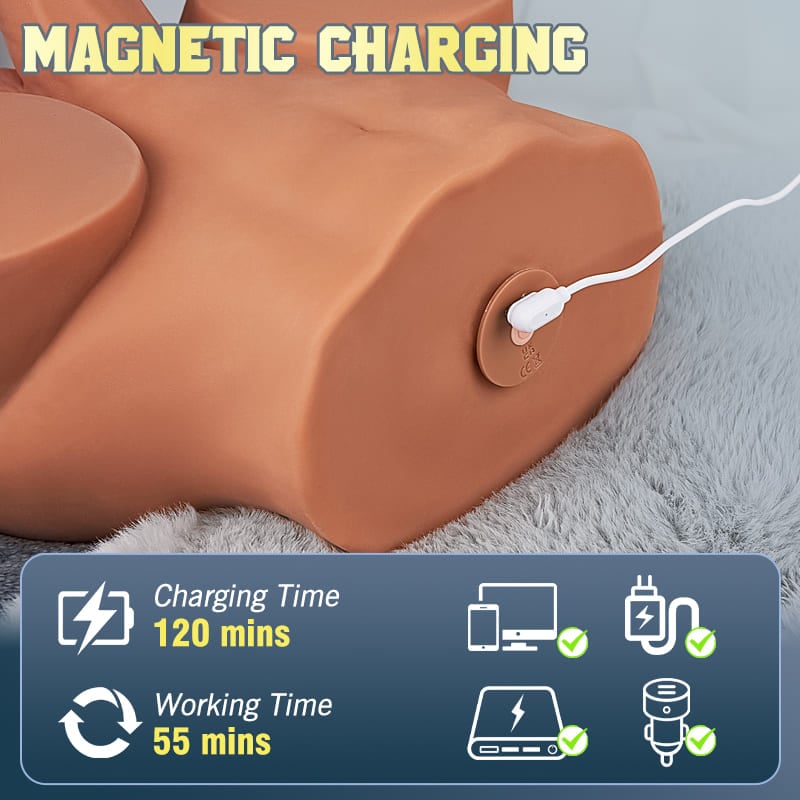 【Electric Torso Dildo】 Thrusting 10 Frequencies Vibrating Dildo Realistic Butt 10.12lbs Brown