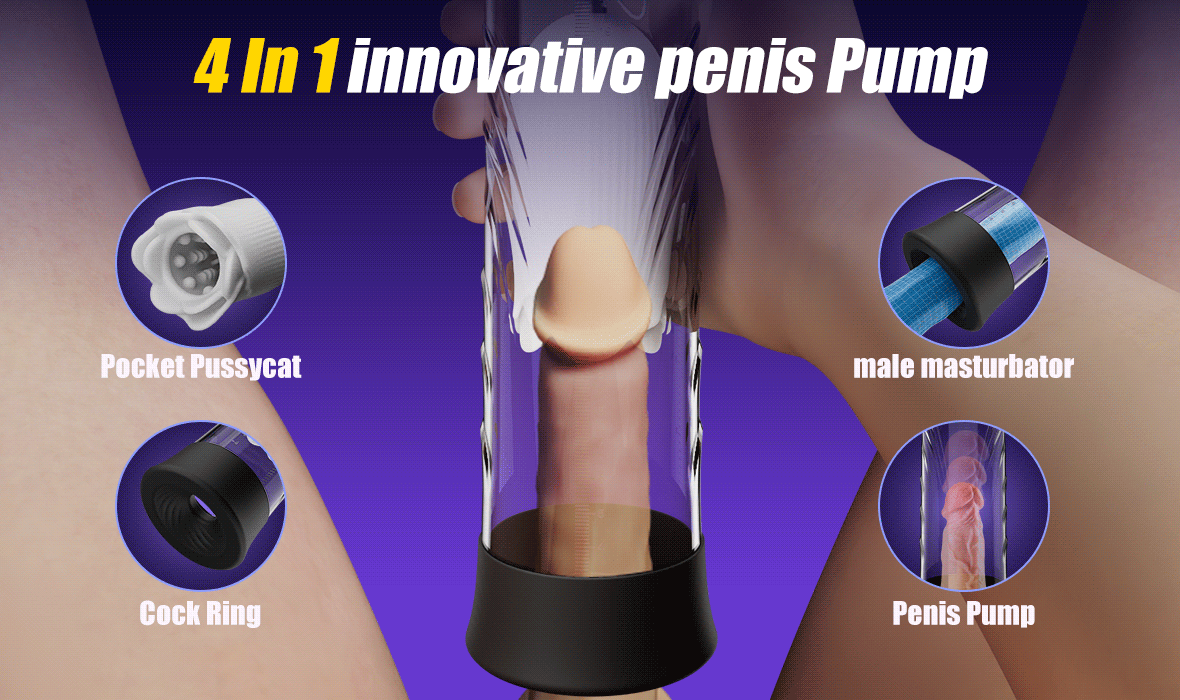10 Vibrating & 6 Sucking Vacuum Penis Pump Male Penis Extender
