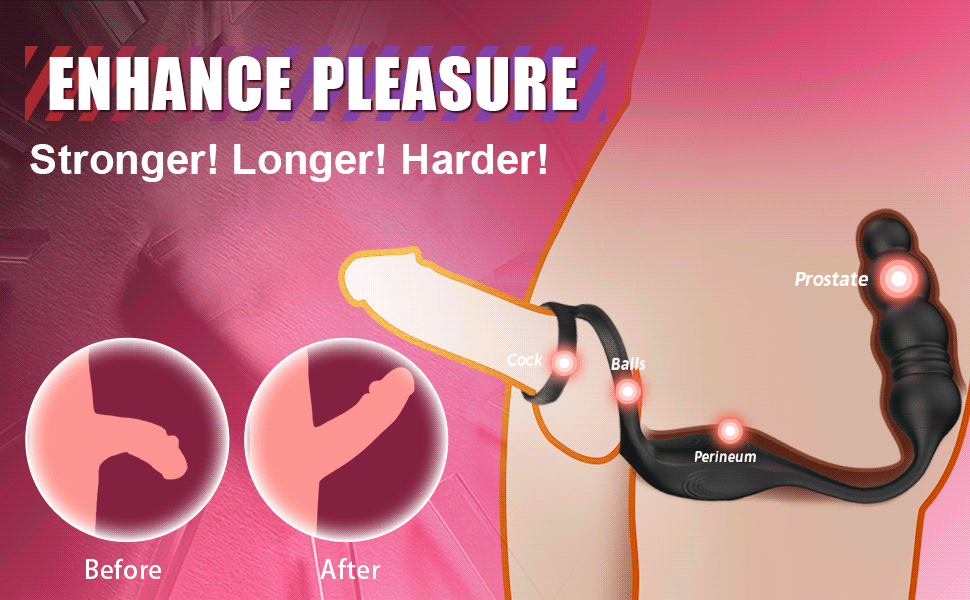 Horsfall - 9 Thrusting & Vibrating Prostate Massager with Dual Cock Ring Anal Toy