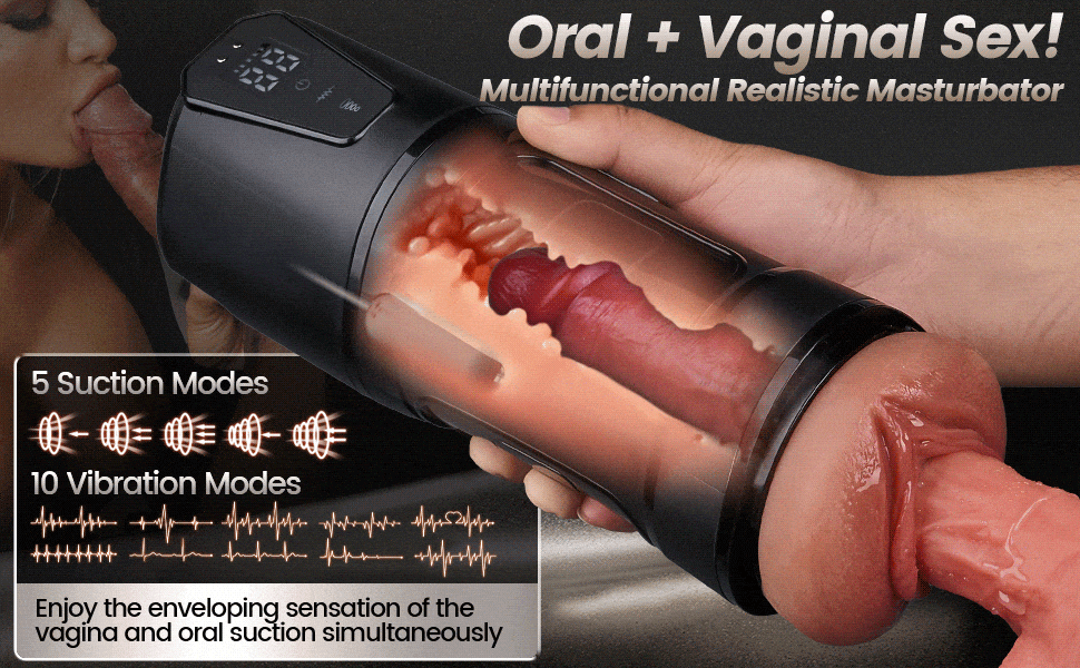 [7 Days! Free Delivery] Challenger - 10 Vibrations  5 Suctions  Ultra-Realistic Vagina  Simulated Masturbator