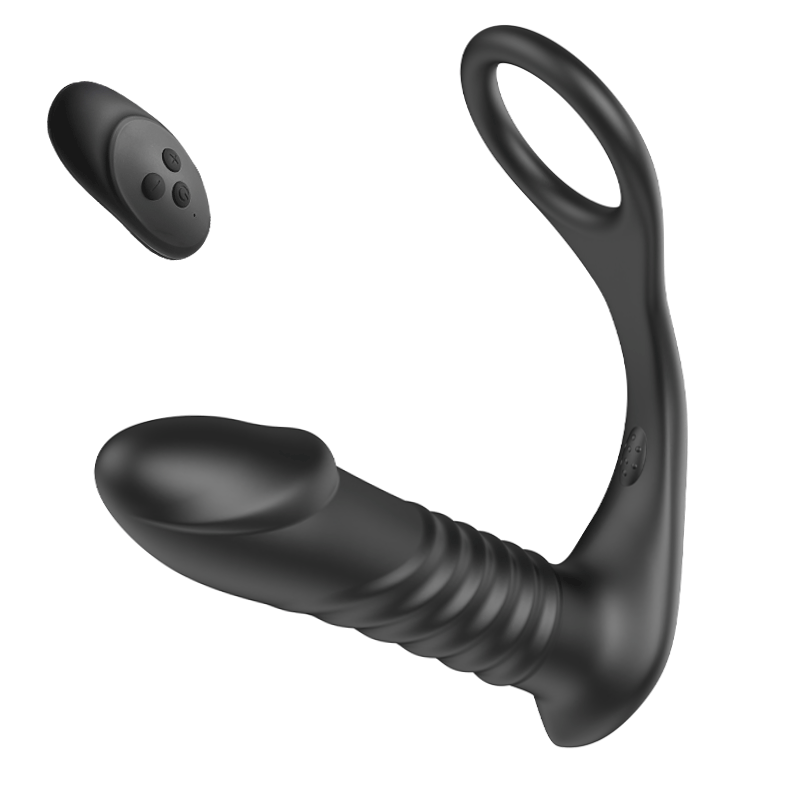 【KOL Recommend】FIGHTER-10 Thrilling Vibration 3 Thrusting Silicone Remote Control Cock Ring Anal Vibrator