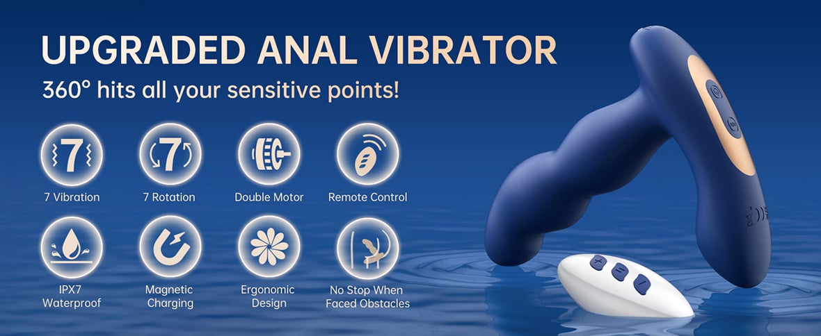 Remote Control 360° Rotating Prostate Massager For Advanced Player