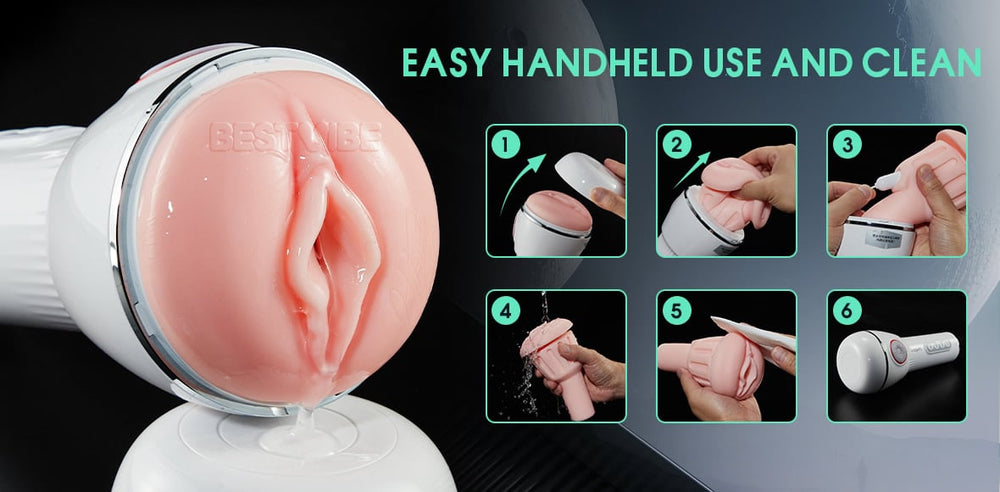 [30% Off] Leten Squeezing Sucking Sex Toy Vegina Pocket Pussy Vibrating Penis Massager Male Masturbator Free Lube Male - GraceToy