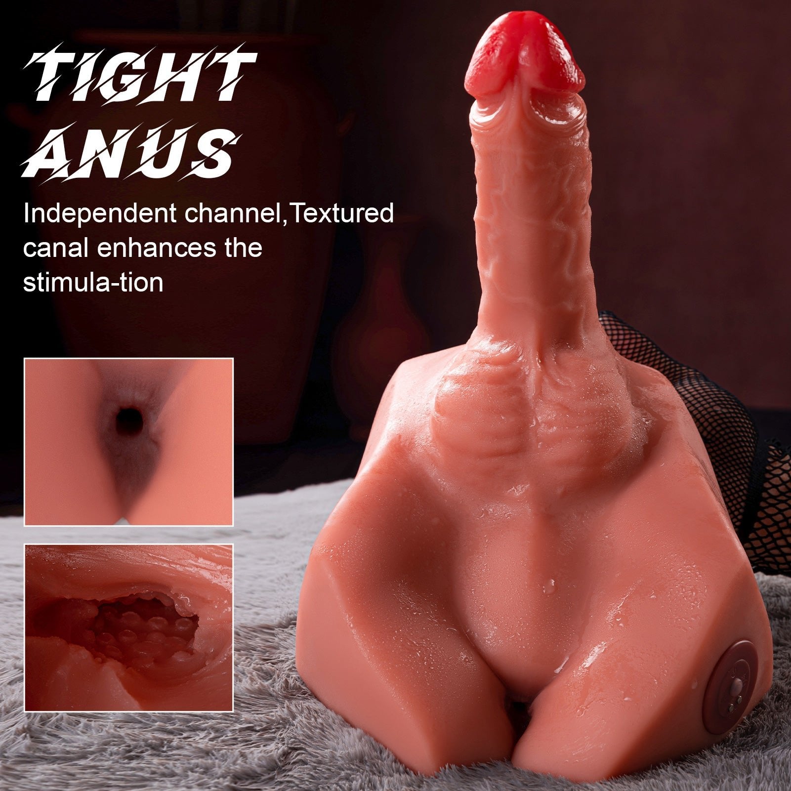 Micah Hands-Free Realistic Butt with Thrusting Dildo Unisex Masturbator