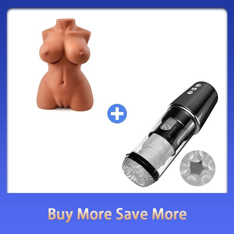 【Free Lube！！】10.7 lbs Brown Teardrop Boobs Realistic Masturbator