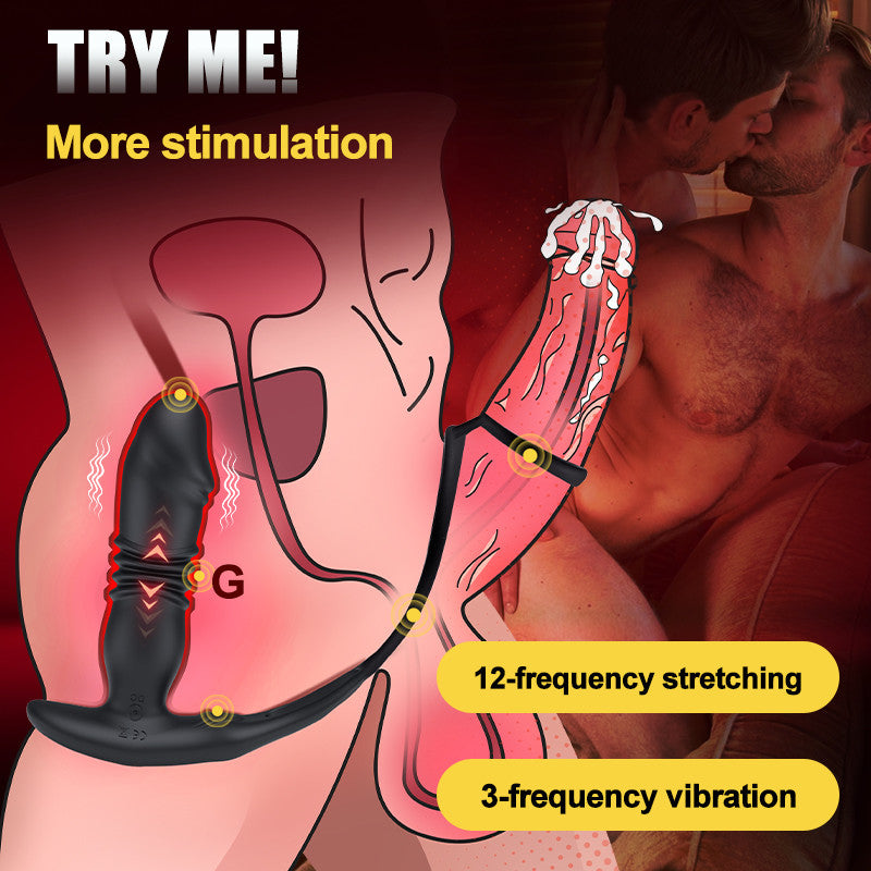 【BioShield Easy Clean Motorized Explorer】SAUL Glans Thrusting Vibrating Prostate Massager with Free Cleaner