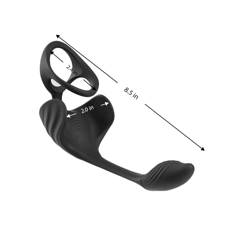 Upgraded Vibrating Cock Ring with Anal Plug