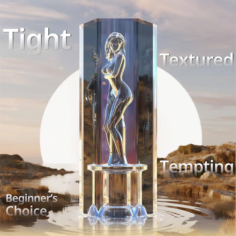 [First-Time Try] Crystal Muse Transparent Male Masturbator with Closed-End Design for Intense Suction