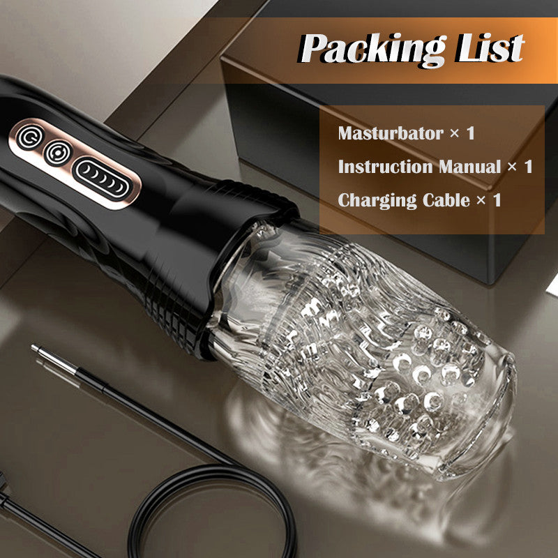 【FREE SHIPPING】- TORNADO-Gawk Gawk 5 Rotating ＆10 Vibrating Sex Toys for Men Oral Sex Male Masturbators