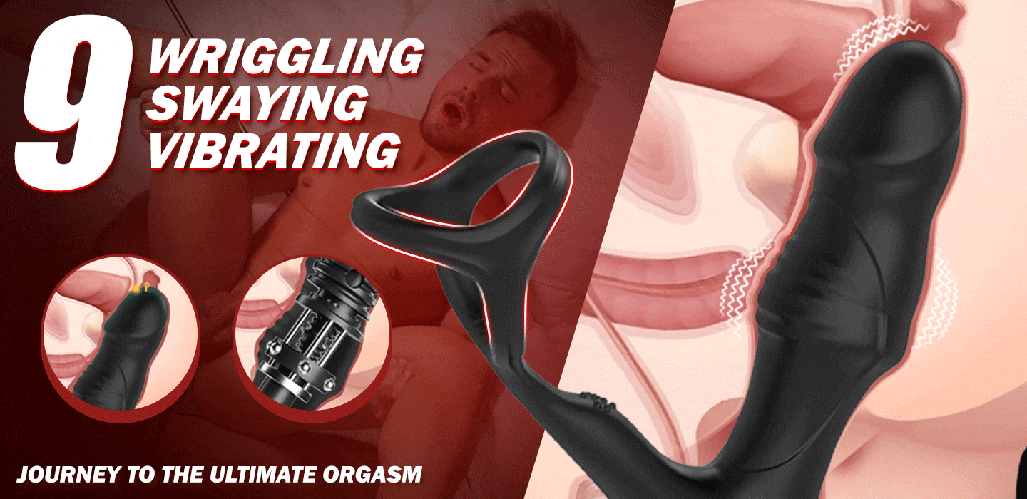 Blossom - 9 Wriggling Swaying Male Prostate Toy with Big Glans