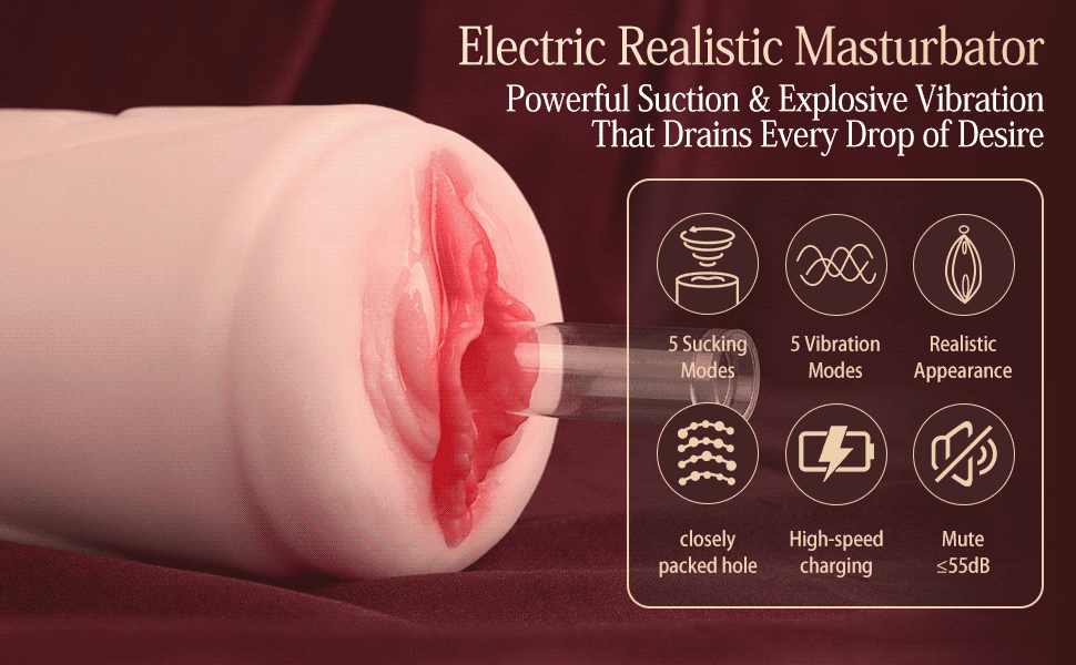 【Realistic Vaginal】Vacuum Momoka 5 Suction  5 Vibration Realistic Vaginal Electric Masturbator