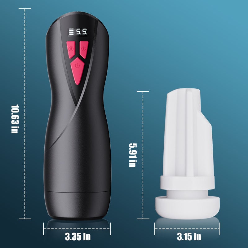 [5.91 IN Depth] Intimimate 5 Suction 9 Vibrations Masturbator Cup Male Masturbators