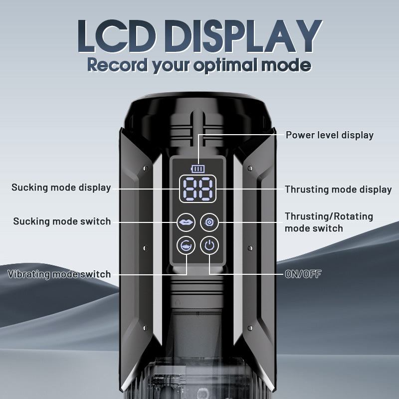 【Advanced Edition】Queen Kendal 7 Vacuum Sucking for Oral Sex LCD Display Masturbator male sex toys