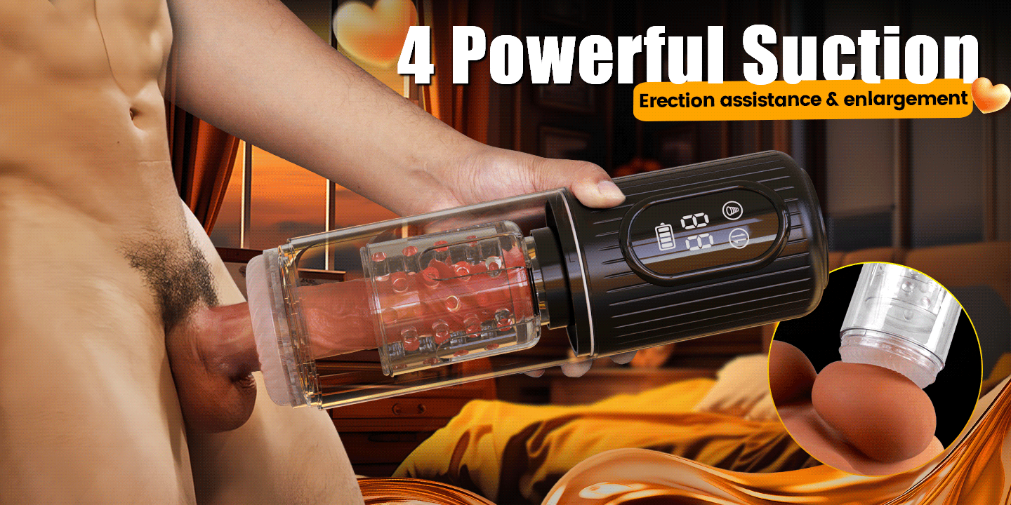 [40% OFF] Telescopic Suction Quiet & Digital Display Vacuum Pumps Masturbator Pocket Pussy Adult Sex