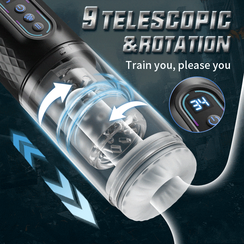 9 Rotating & Thrusting & Sucking Masturbator Male Men Sex Toy