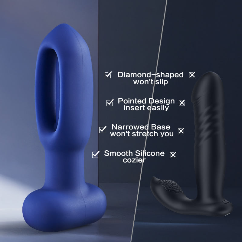 Karrot 10 Tapping 10 Vibrating Pointed Design Anal Toy with Remote Control