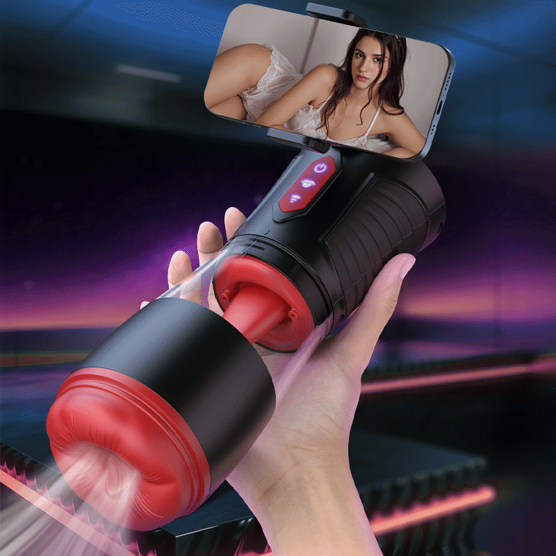 [Partner Play] LickMe Phone Holder 4 Suction 7 Tongue-Licking Voice Function Masturbator