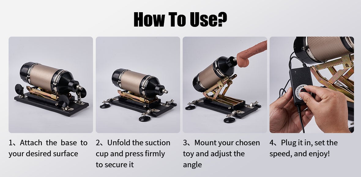 Sex Machine with 7 Attachments Dildos & Masturbator Cup 80° Adjustable Climax Engine