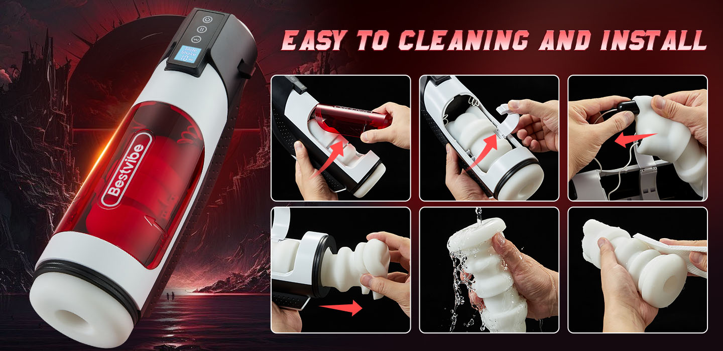 320/Min One-Click Burst 8 Thrusting 10 Vibrating Masturbator