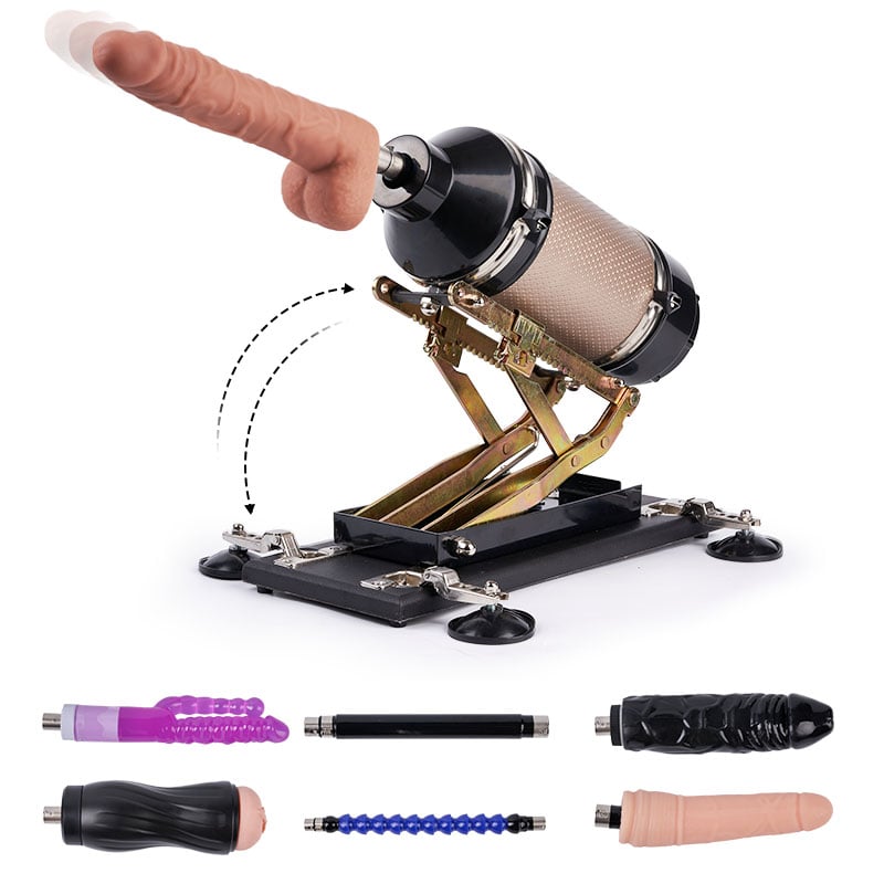 Sex Machine with 7 Attachments Dildos & Masturbator Cup 80° Adjustable Climax Engine