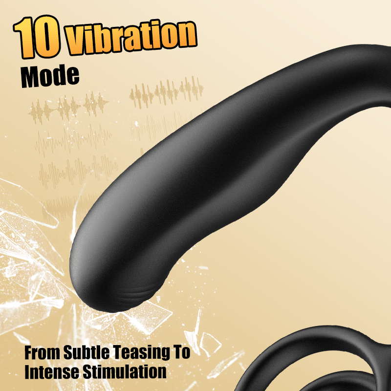 Leonard-360° Rotating Vibrating Wearable Prostate Massager with Dual Cock Ring