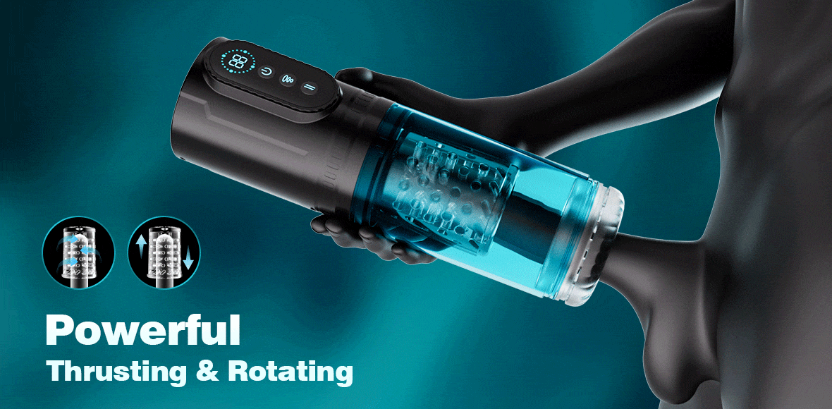 Hunter - Perfect For Larger Sizes 9 Thrusting & Rotating 9 Suction Male Masturbator