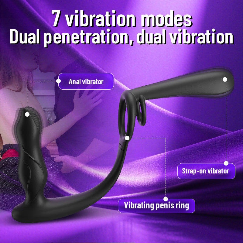 Double Penetration  Double Vibration  Couple Vibrator with Locking Sperm Ring