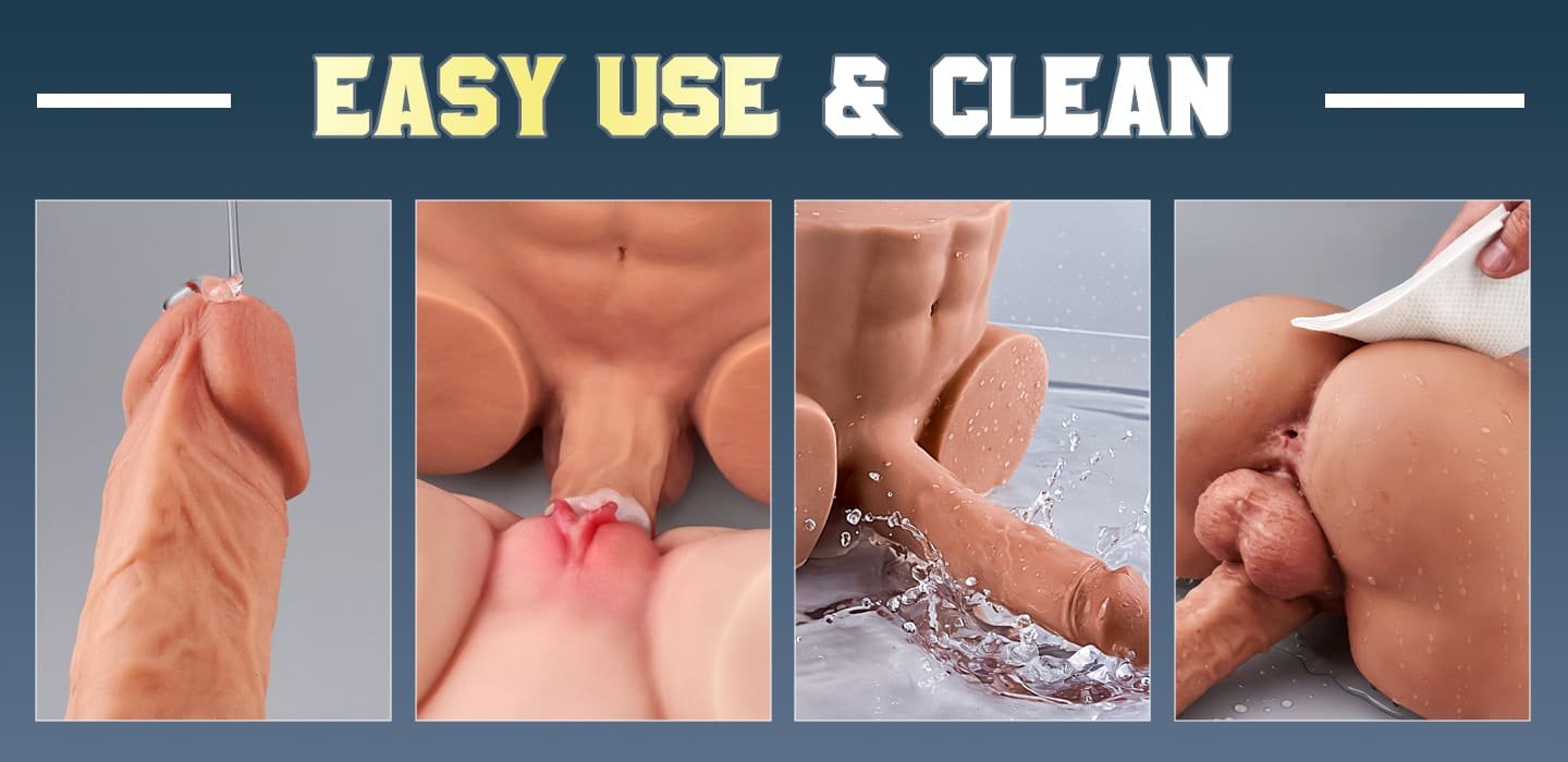 【Electric Torso Dildo】 Thrusting 10 Frequencies Vibrating Dildo Realistic Butt 10.12lbs Brown