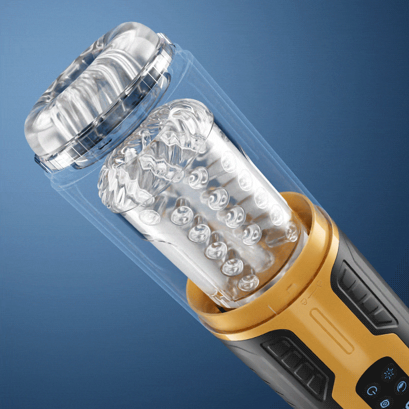 Spark - Amber Flash 3 Thrusting & Rotation 7 Vibration Masturbator Adult Sex Toys For Men