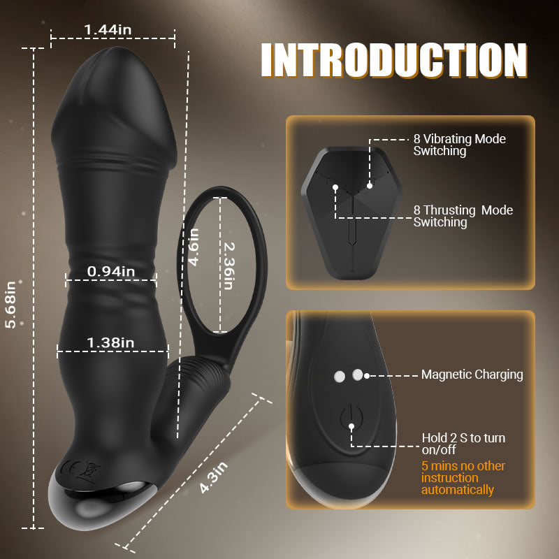 【50% OFF】SPY 8 Telescopic Vibration Anal Vibrator Prostate Massager 1.44 Inch for Skilled Player