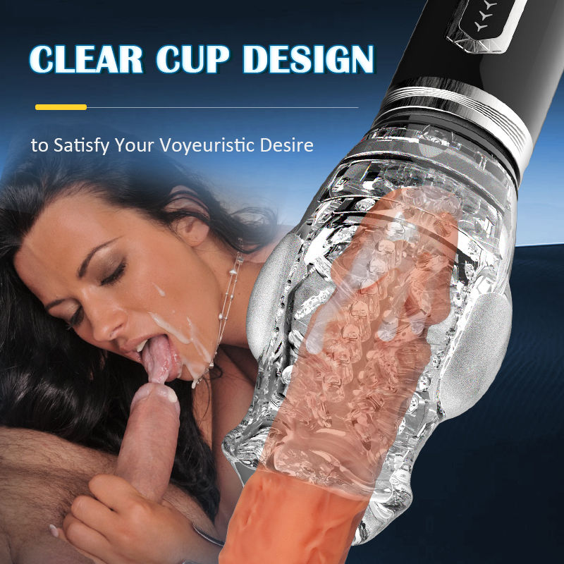 【Beginner’s Choice】Amber- 5 Telescopic Rotation Masturbation Cup 7 Vibrating Oral Sex Handheld Masturbator