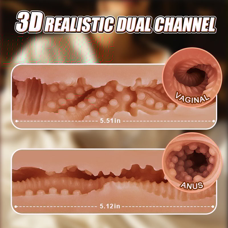 【15% OFF CODE: BV50】Vibrating 11.5lbs  Dual channels Big Ass Realistic Butt Masturbator Brown