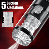 5 Rotating 5 Sucking 7 Vibrating Masturbator & Training 2 IN 1 Adult Toys