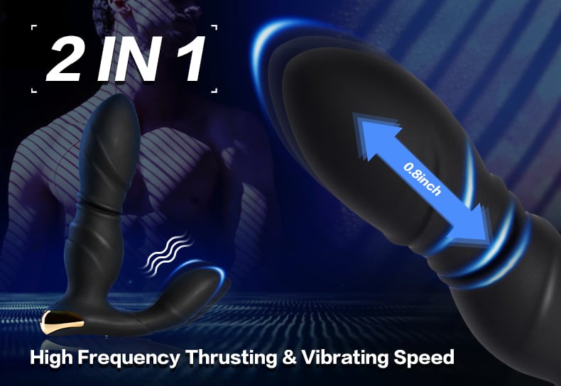 8-Frequency Vibration Thrusting Anal Vibrator Butt Plug