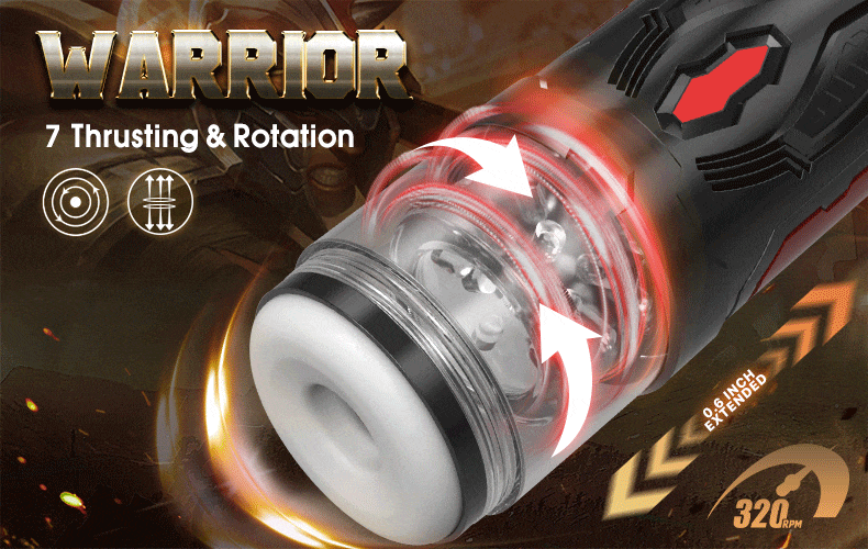 Armor 7 Thrusting Rotation Visible Suction Cup Masturbator