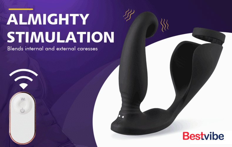 S-HANDE Versatile Vibrating Remote Control Cock Ring Butt Plug Prostate Massager