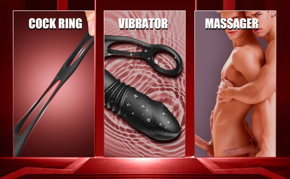 【BioShield Easy Clean Motorized Explorer】SAUL Glans Thrusting Vibrating Prostate Massager with Free Cleaner