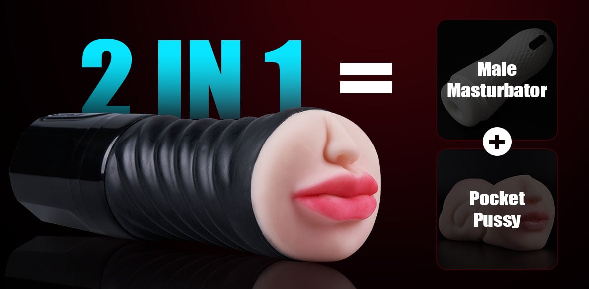 Mouth Obsession Vibration & Suction Remote Play Dual-Density pocket pussy