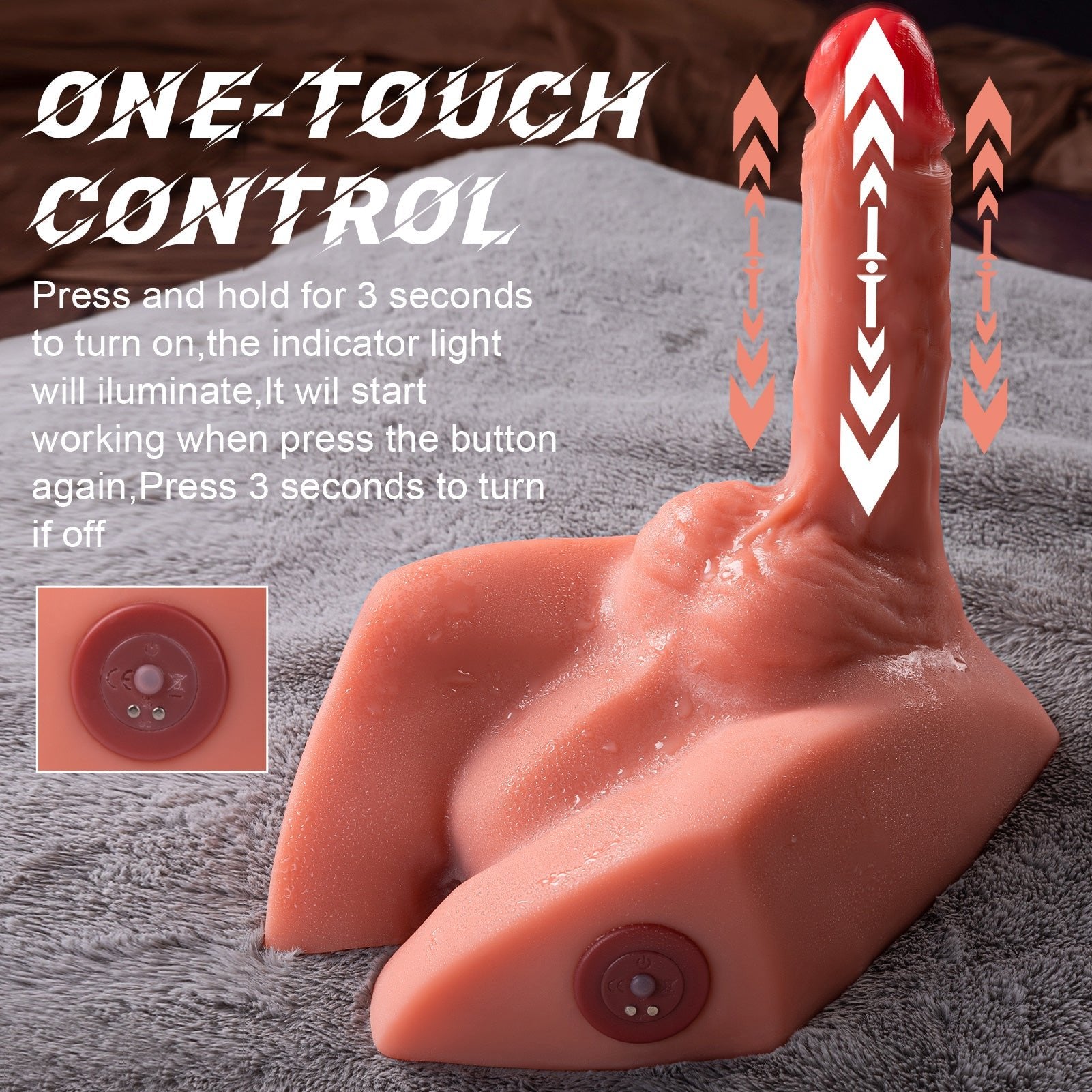 Micah Hands-Free Realistic Butt with Thrusting Dildo Unisex Masturbator