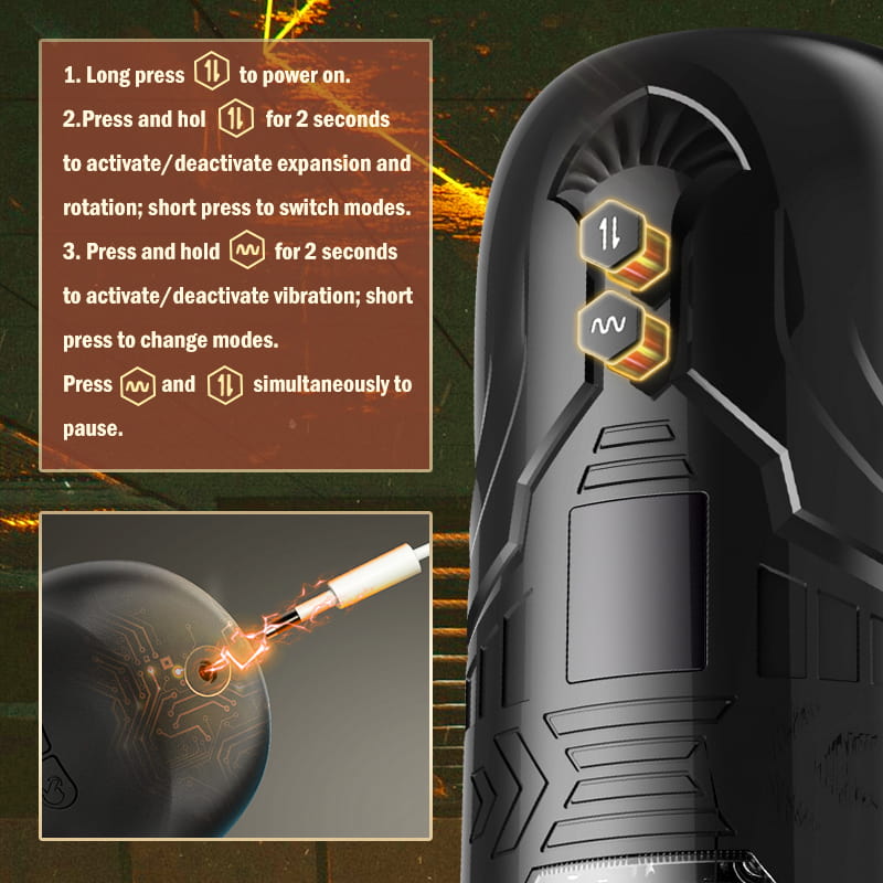 7 Thrusting Rotating 7 Vibrating Masturbator with Suction Cup