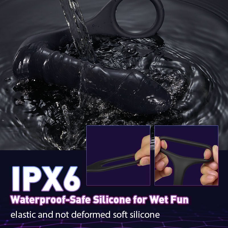 【KOL Recommend】FIGHTER-10 Thrilling Vibration 3 Thrusting Silicone Remote Control Cock Ring Anal Vibrator