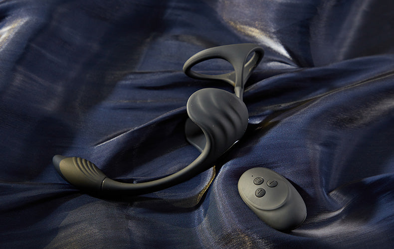 Upgraded Vibrating Cock Ring with Anal Plug