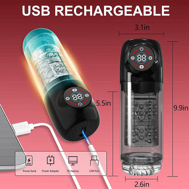 Seductive Succubus 7 Rotating 7 Sucking Lcd Display Pumps & Enlargers  Automatic Male Masturbator