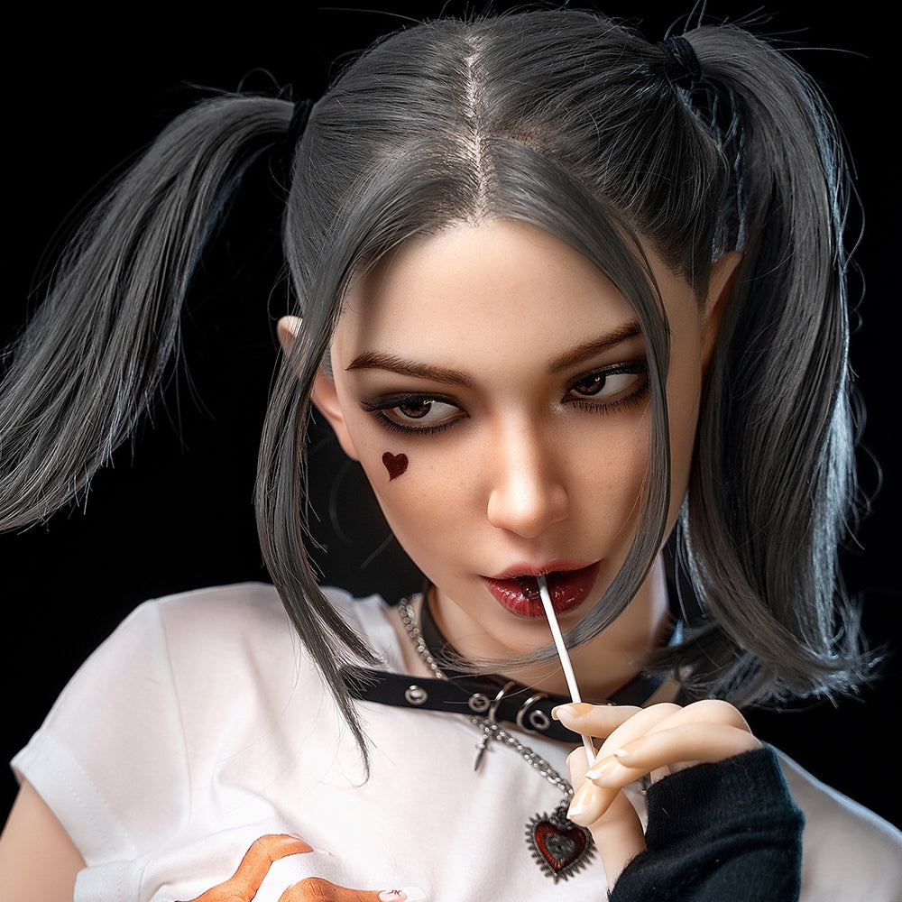 Bridget 173cm Big Tits Cool Girl Sex Doll Harley Quinn Movable Jaw【Silicone Head + Tpe Body】