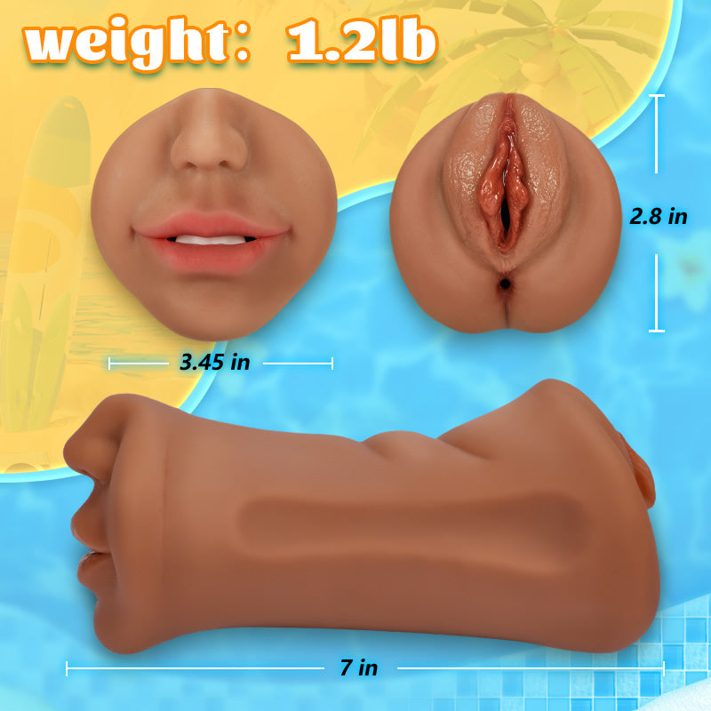 7.4-Inch Three Channel Mouth Vaginal Anal Pocket Pussy