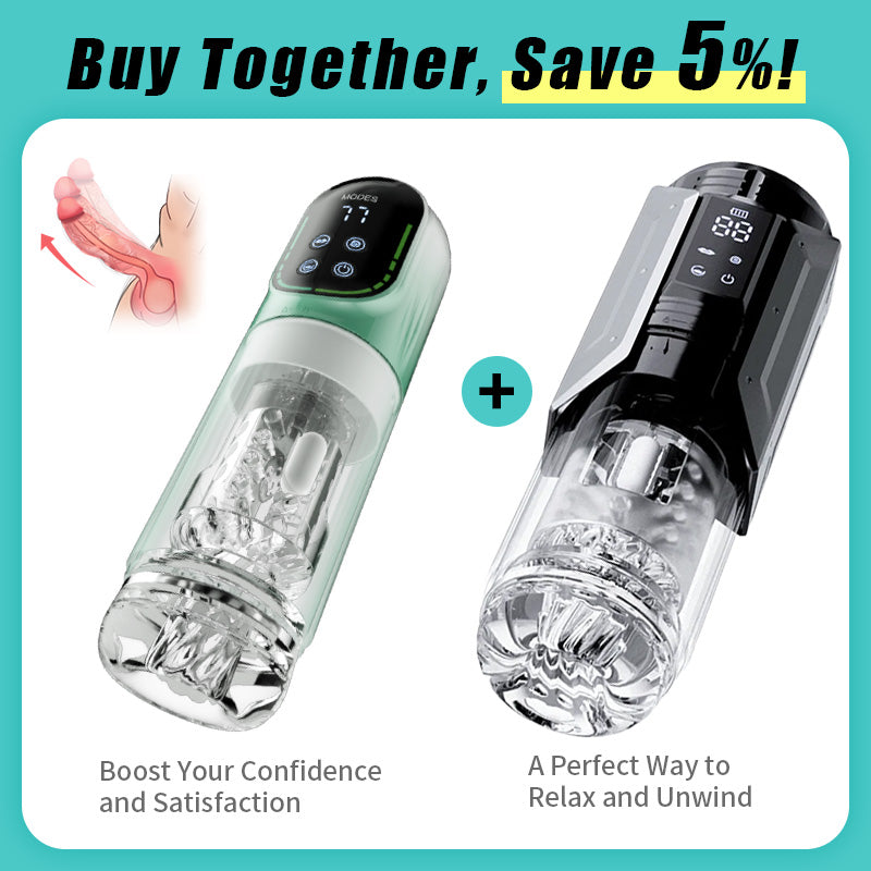 Starry Gaze 4 in 1 Dual Egg Vibrator Rotating Thrusting Suction Masturbator male sex toys