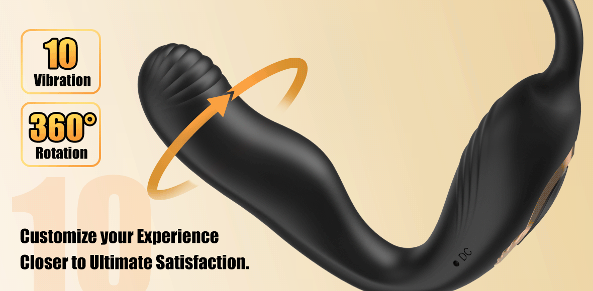 Leonard-360° Rotating Vibrating Wearable Prostate Massager with Dual Cock Ring