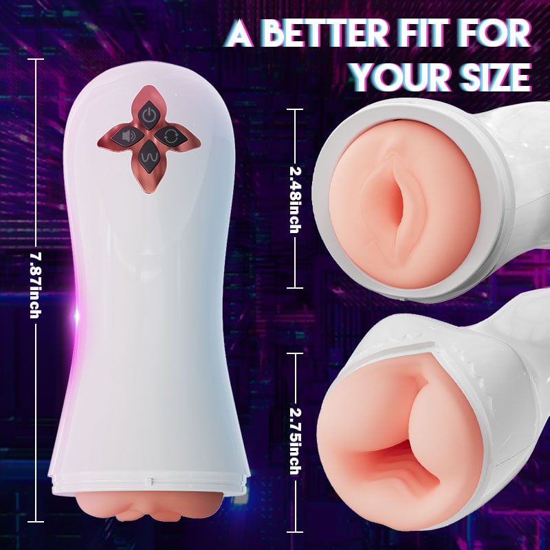 Allure 3 IN 1 Split Design 5 Sucking 7 Vibrating Vocable Automatic Masturbator Pocket Pussy