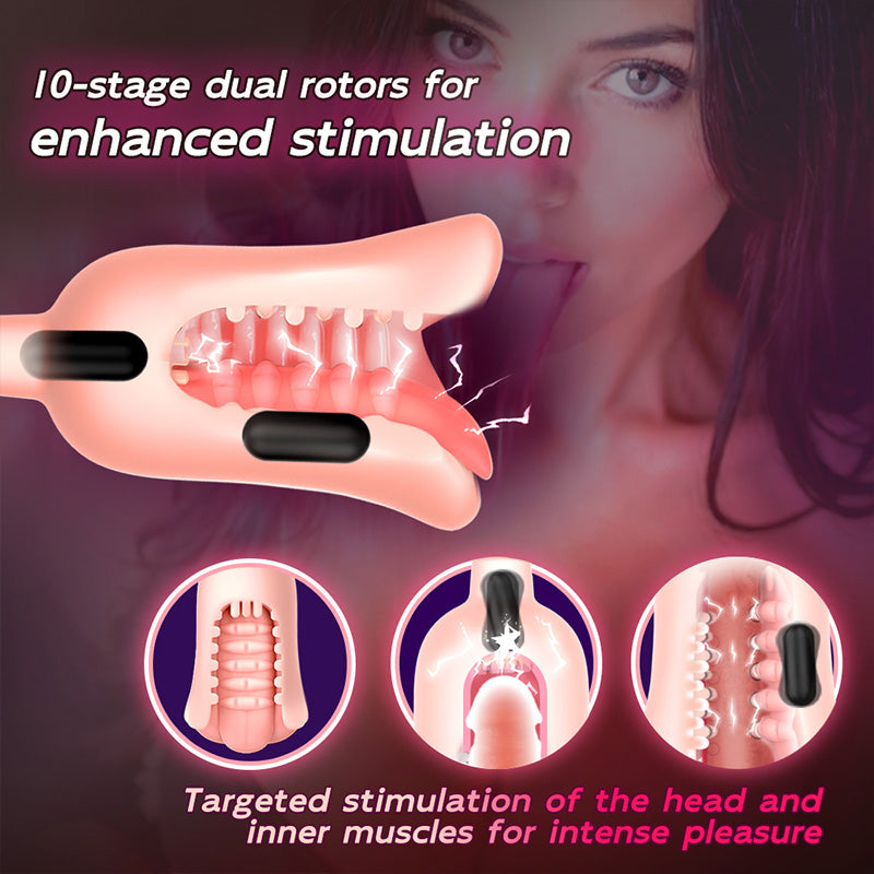 10 Vibration Male Glans Training Stimulator Blow Job Toys