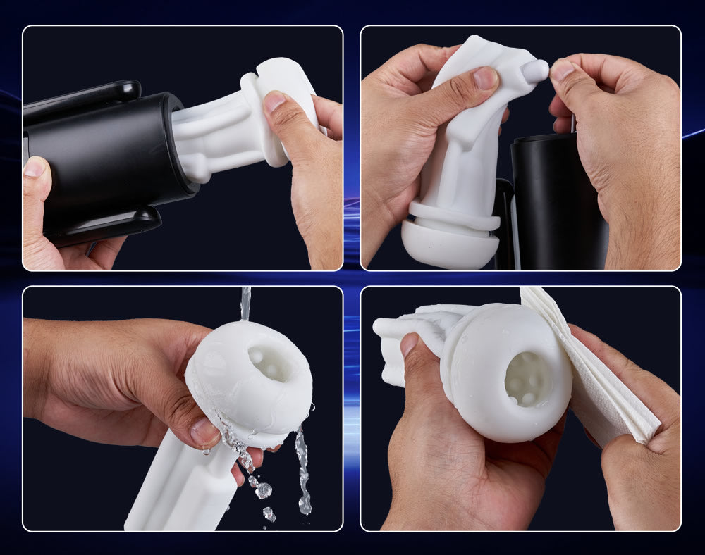 Phantom - 7 Suctions 7 Vibrations  Dual Handles  Large Granule Channel Texture  Male Masturbator